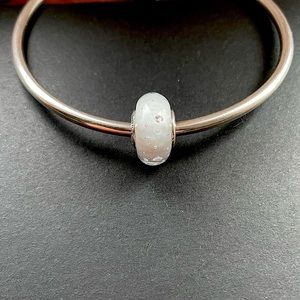 Pandora Murano Glass White Effervescence charm style 791617CZ